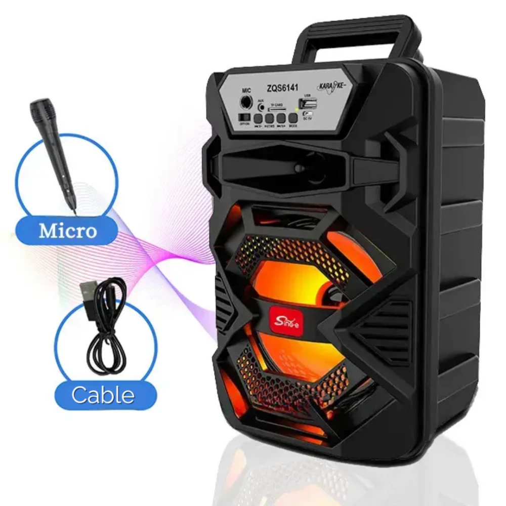 Haut Parleur Sans Fil ZQS 6141 Rechargable Avec Microphone